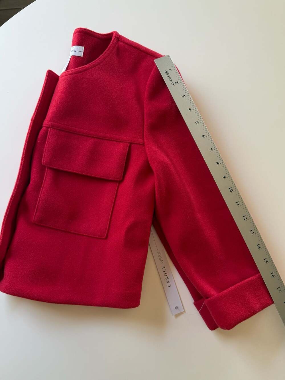 Chanel Inspired Carole Wren Red Cropped Lady Jacket - Small - Picture 7 of 8